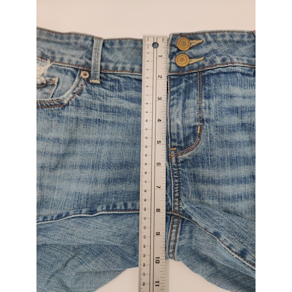 American Eagle Outfitters Women's Jeans Size 14 Bootcut Distressed Medium Wash - Picture 6 of 8